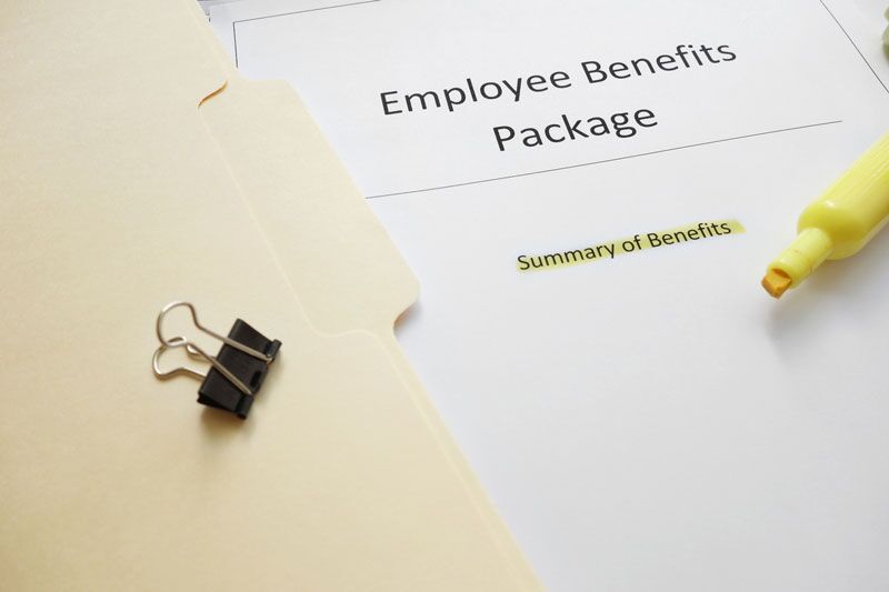 file labelled "employee benefits"